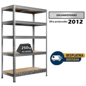 Police metal-medijapan 180x120x45cm 5x250kg rivet galva
