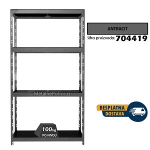 Polica metal-metal EB28 za Spoljašnju Upotrebu 180x100x38cm 4x100kg