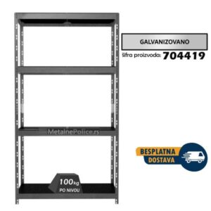 Polica metal-metal EB28 za Spoljašnju Upotrebu 180x100x38cm 4x100kg