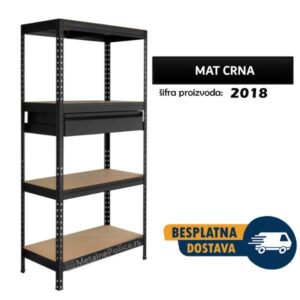 Police metal-medijapan 180x90x45cm 4x250kg sa fiokom